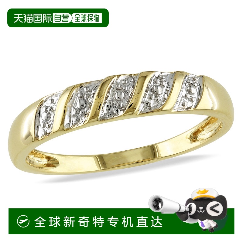 美国直邮Julianna B金钻石戒指13G简约纯净时尚优雅幻觉纹理条纹