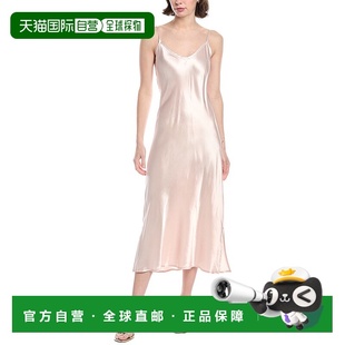 Satin 美国 Costa beige Dress Maxi Cut Bias Solid Enza 自营