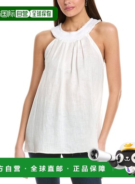 自营Sara Campbell Arabella Linen Tank Top - navy 美国奥莱直