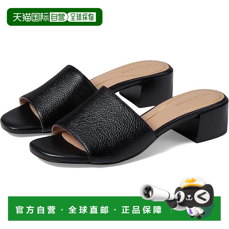 自营 Cole Haan Calli W31483女式凉鞋黑色皮革块跟VER231-黑色