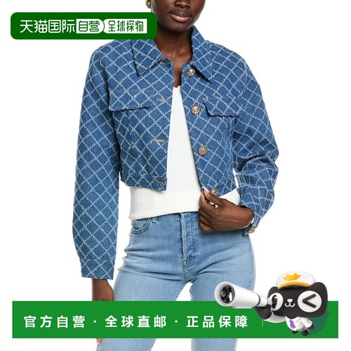 自营Endless Rose Distressed Cropped Denim Jacket - blue 美国