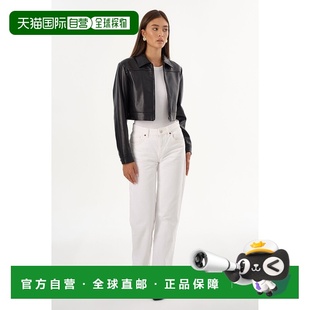 自营lamarque达米安娜|再生皮革裁剪夹克-黑色 美国奥莱直发