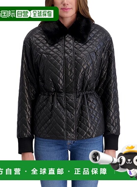 自营Kensie Quilt Cire夹克-黑色 美国奥莱直发