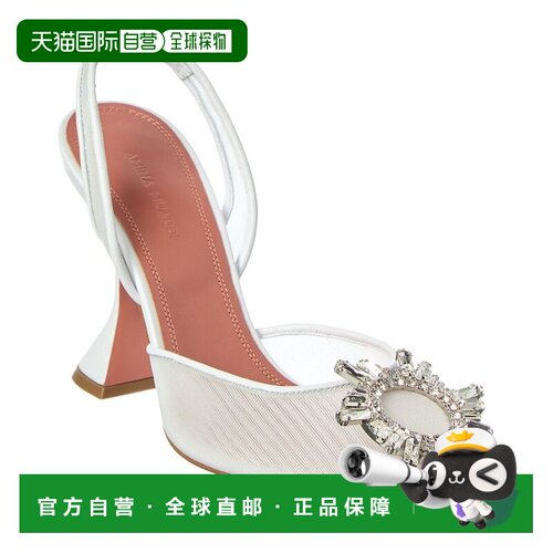 自营AMINA MUADDI Begum网状泵-白色 美国凉鞋高跟鞋单鞋直发奥莱