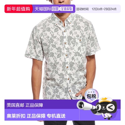 自营WEATHERPROOF VINTAGE Linen-Blend Shirt - blue 美国奥莱直