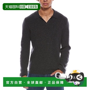 自营amicale cashmereAmicale羊绒罗纹马球衫-灰色 美国奥莱直发