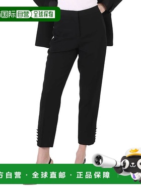 自营 Burberry黑色汉诺威Tux条纹长裤-黑色 美国奥莱直发博柏利