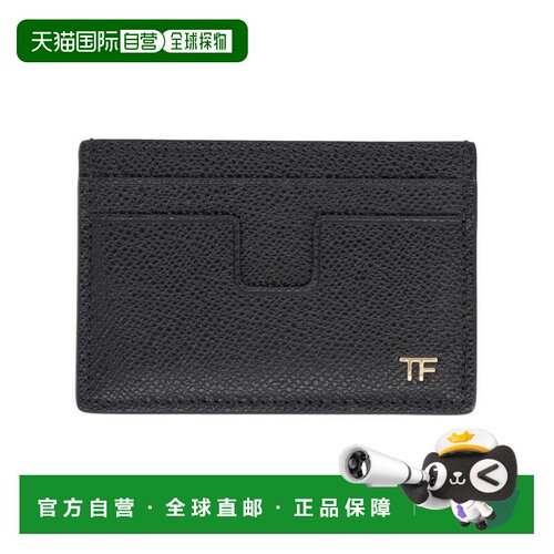自营tom fordTextured Leather Card Holder - black 美国奥莱直