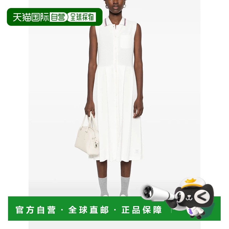 美国直邮THOM BROWNE - Women Sleeveless Pleated Bottom Polo D
