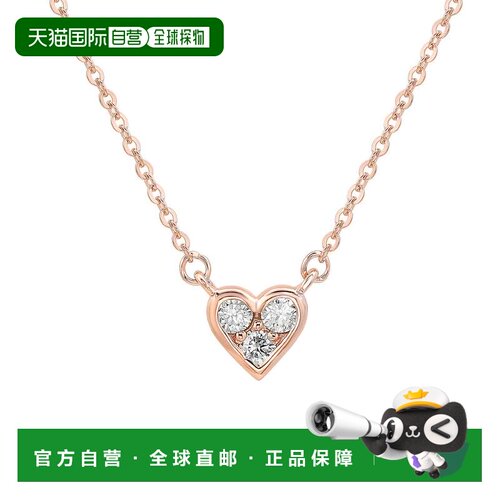 自营Suzy Levian 14K Yellow Gold .18 cttw Diamond Heart Neckl