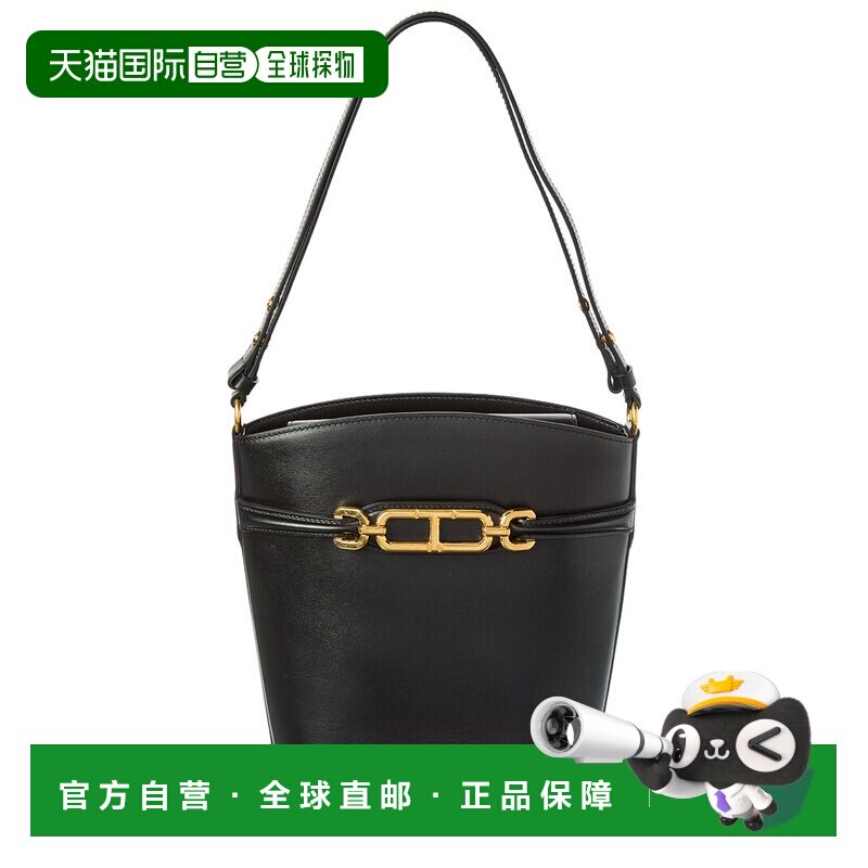自营Tom Ford标志中号皮革水桶包-黑色 美国奥莱直发
