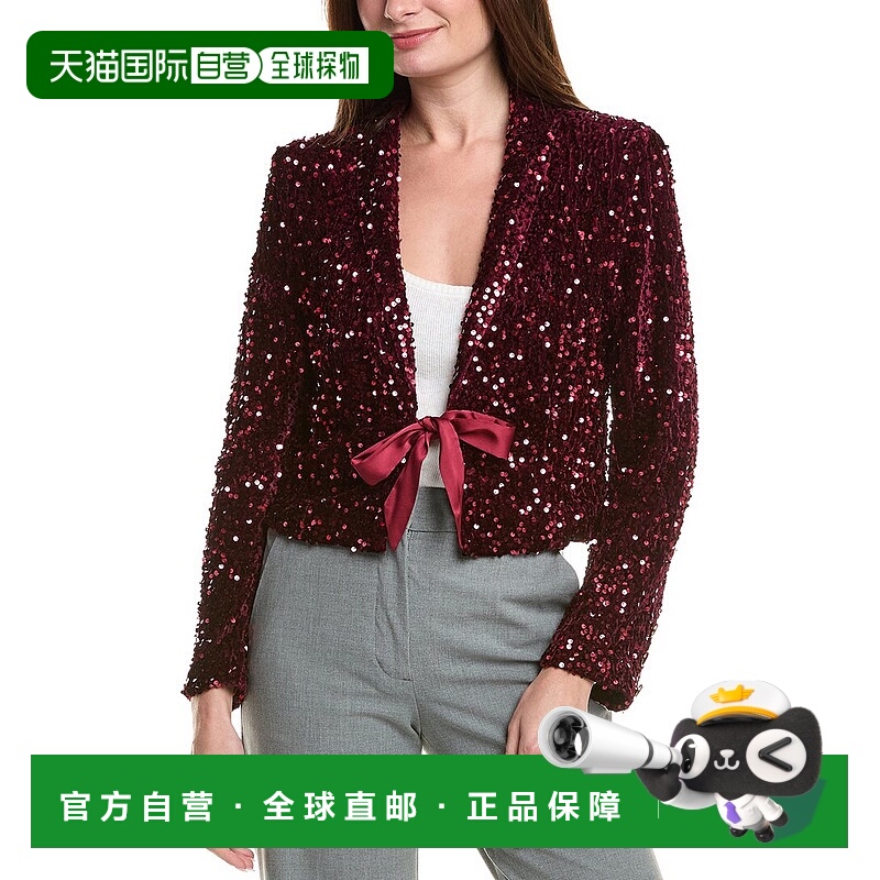 自营Nanette Nanette Lepore亮片运动夹克-红色 美国奥莱直发开衫