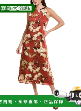 自营 Anne Klein Midi连衣裙-红色 美国奥莱直发