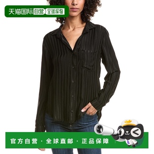 美国奥莱直发 黑色 自营Bella Dahl阴影条纹衬衫