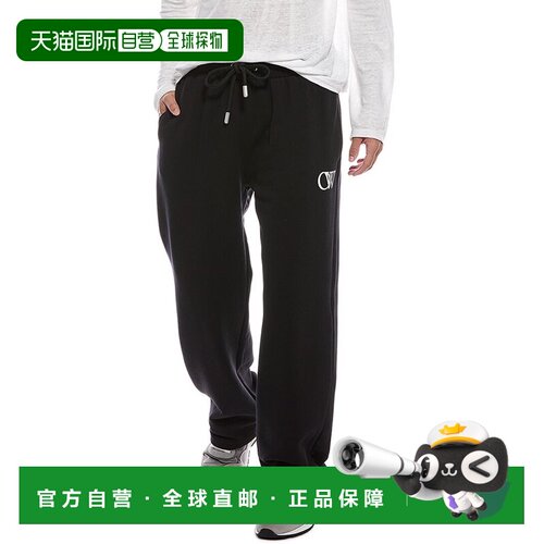 自营off-white灰白色运动裤-黑色 美国奥莱直发