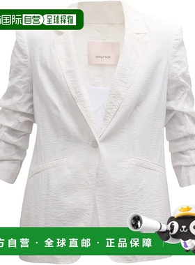 自营 Cinq a Sept 女士 Khloe 滚边编织西装外套，白色 - 白色 美