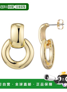 自营adornia14k Gold Plated Door Knocker Earrings - gold 美国