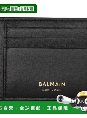 1h可退 香港直邮潮奢 Balmain 巴尔曼 男士 黑色 Calfskin Leathe