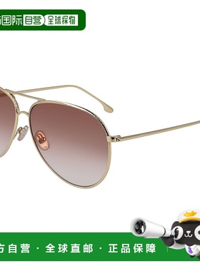 自营Victoria Beckham Metal Women's Sunglasses - gold 美国奥