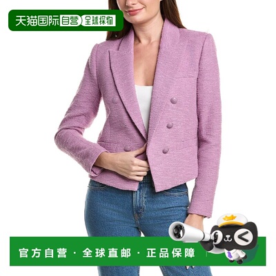 自营l'agenceL’AGENCE Brooke Double-Breasted Crop Blazer - b