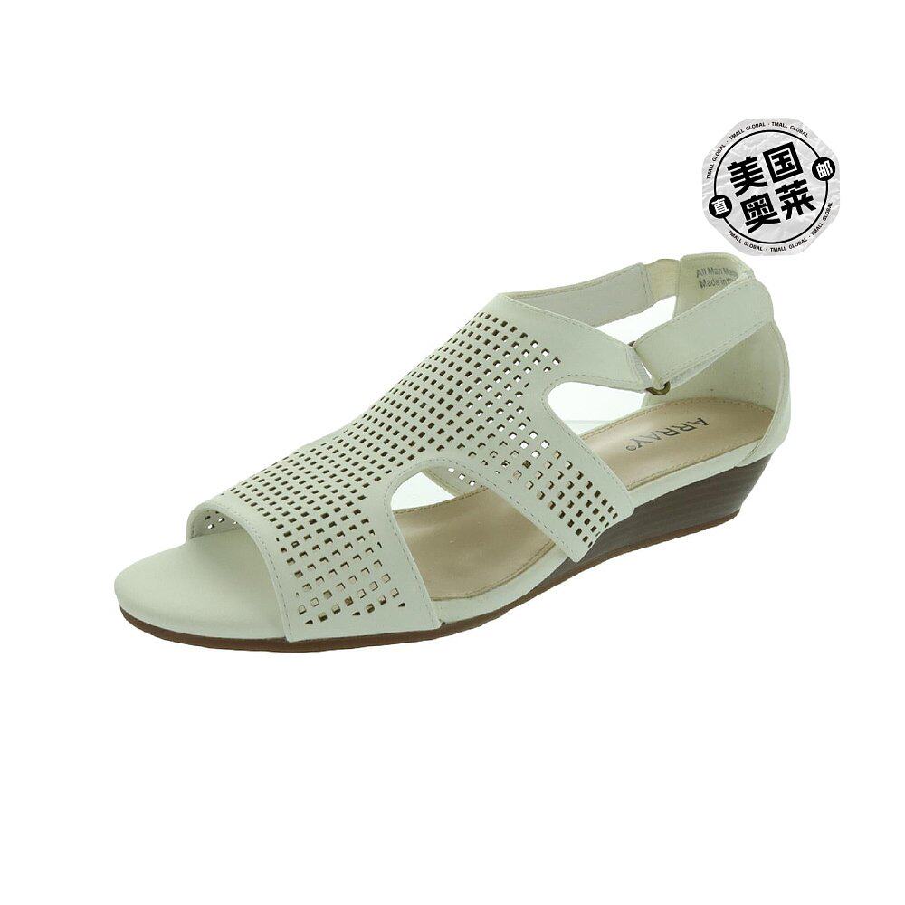 arraytati 女式皮革穿孔坡跟鞋 - 白色 【美国奥莱】直发