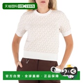 自营Michael 美国奥莱直发 bone Kors女士Bone徽标提花短袖 毛衣