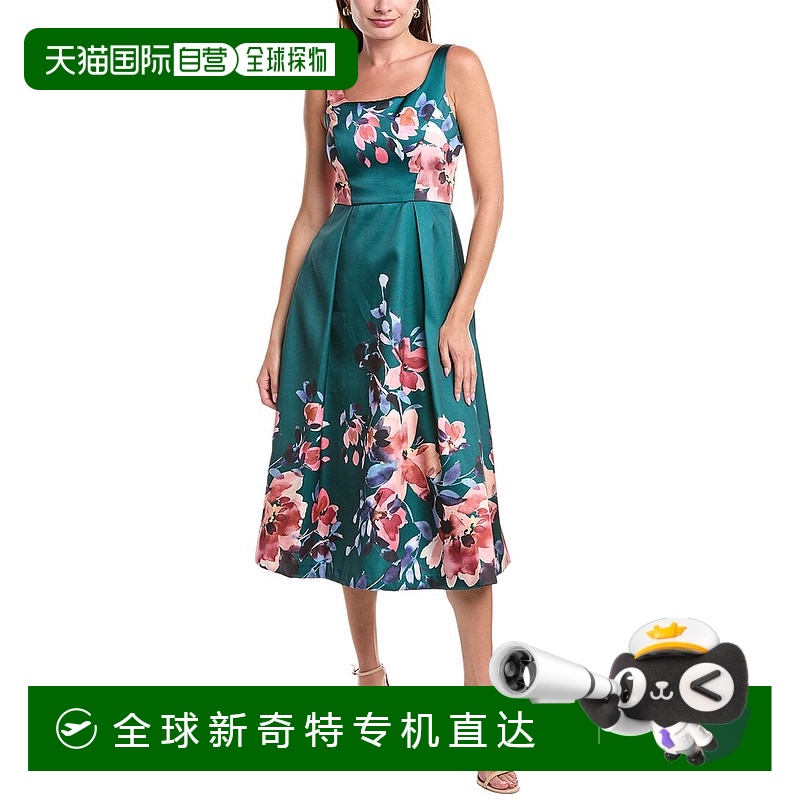 自营 Julia Jordan褶皱Mikado Midi连衣裙-绿色 【美国奥莱】直发