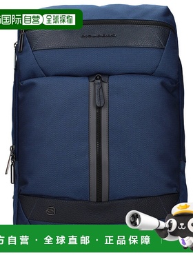 自营Piquadro Fabric Men's Backpack - blue 美国奥莱直发双肩包