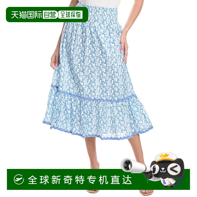 自营 Sail to Sable烟熏腰迷笛裙-蓝色 【美国奥莱】直发