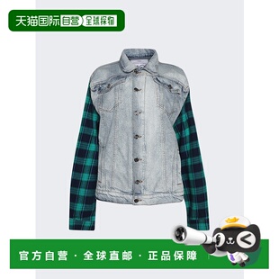 浅洗蓝绿格纹 zinko方形牛仔夹克 美国奥莱直发 natasha 自营