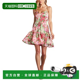 自营 tadashi shoji童军印花迷你连衣裙-粉红色 美国奥莱直发