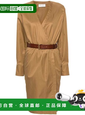 自营Saint Laurent Women's Belted Dress - camel 美国奥莱直发
