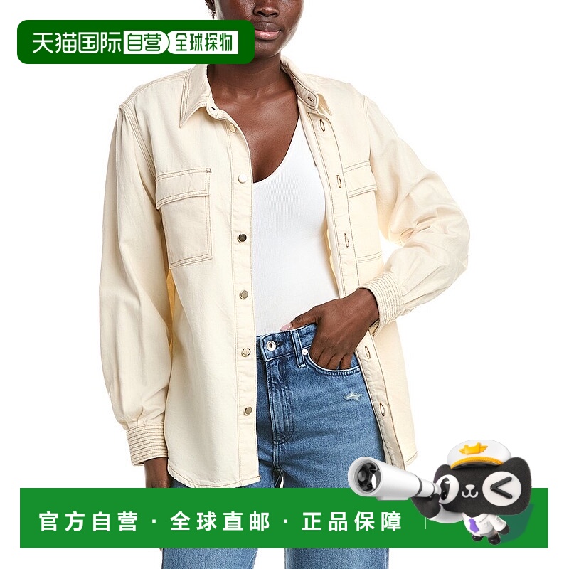 自营FRAME Denim Trapunto Stitch Shirt - white 美国奥莱直发