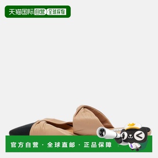 自营Aquazzura Beige/black Leather And Fabric Twist Cap Toe M