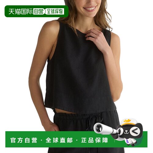 自营Bella Dahl Sleeveless Boatneck Split Back Linen Top - bl