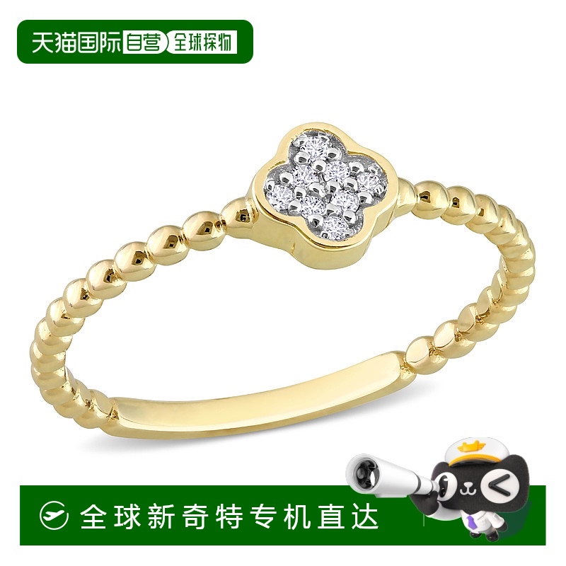 美国直邮julianna b 女士 戒指钻石四叶草黄金