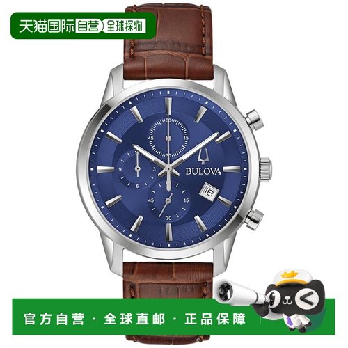 1h可退 【美国直邮】Bulova|男士计时码表经典 Sutton 棕色皮革表