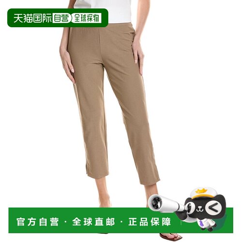 自营EILEEN FISHER Hi Waisted Slim Crop Pant - brown 美国奥莱