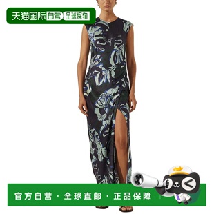 自营Shona Split blue 美国 Side Dress Silk Franco Joy Maxi