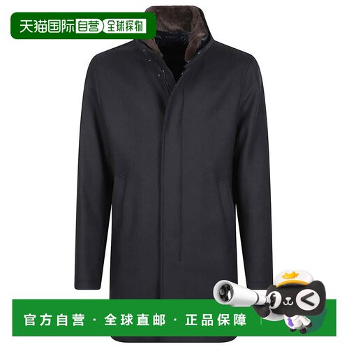 自营herno黑色简约高领羊毛大衣-黑色 美国奥莱直发