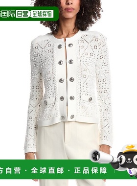 自营Milly Pointelle Knit Jacket - white 美国奥莱直发