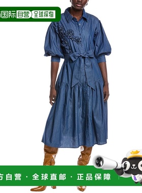 自营 gracia格拉西亚腰带连衣裙-蓝色 美国奥莱直发