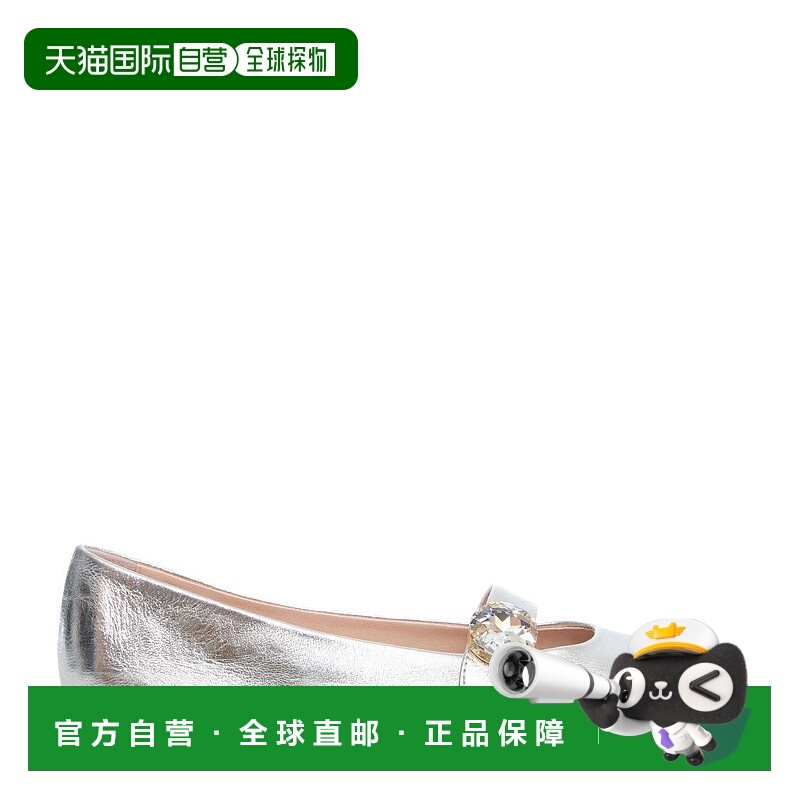 自营aglBallerine Milly Precious In Silver Leather - silver