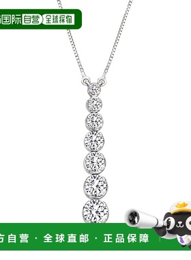 自营 Ross-Simons 14kt 白金钻石刻度项链 - 20 英寸 美国奥莱直