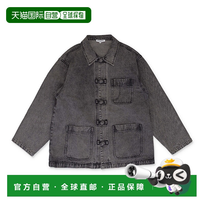 自营opening ceremony黑色前襟针织牛仔夹克-黑色 美国奥莱直发