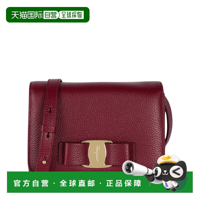自营 salvatore ferragamoVara Bow 斜挎包 - 酒红色 美国奥莱直