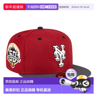 自营 New Era 纽约大都会队 50 周年纪念款 59FIFTY 修身红衣配灰