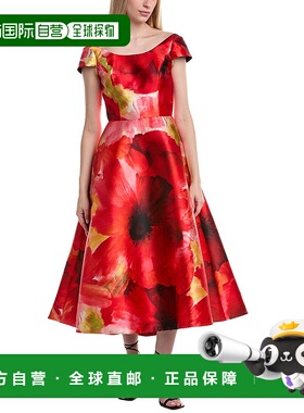 自营Amsale Midi连衣裙-橙色 美国奥莱直发