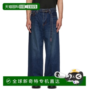 蓝色束带牛仔裤 1h可退 男士 香港直邮潮奢 2503757M Sacai
