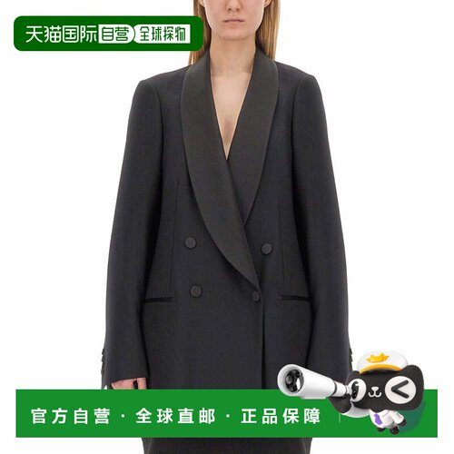 自营dries van notenDouble-Breasted Jacket - black 美国奥莱直